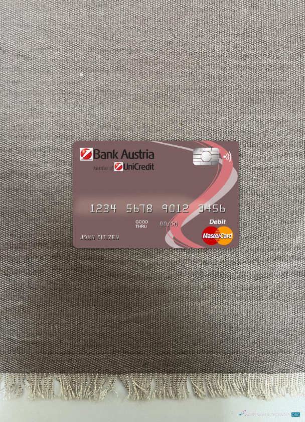 Download Austria Bank Austria master card photolook front Photoshop template